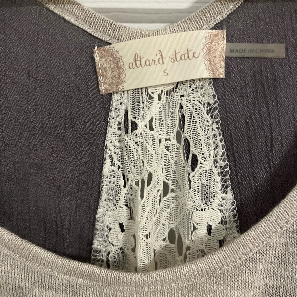 Altar’d state tank size small taupe and beige neutrals with lace side size small - Picture 2 of 5